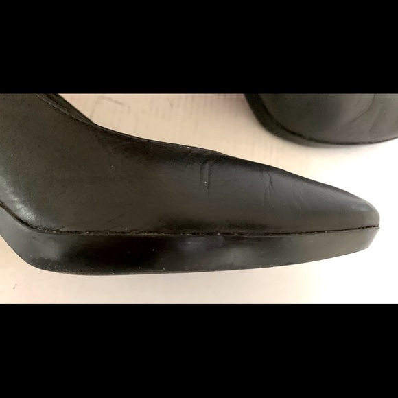 Very comfortable soft and shiny Black real leather shoes with platform US 10 - Picture 7 of 10